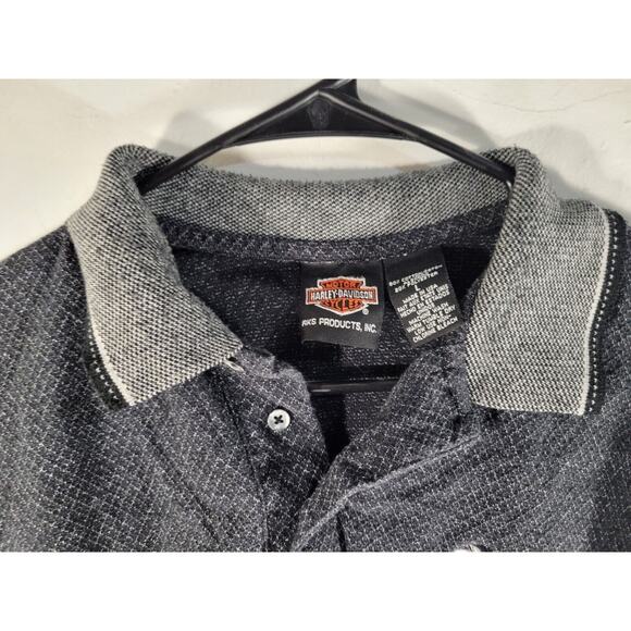 Harley Davidson Men's Dark Grey Polo Button FT‎ Lauderdale Florida Large - Picture 8 of 11